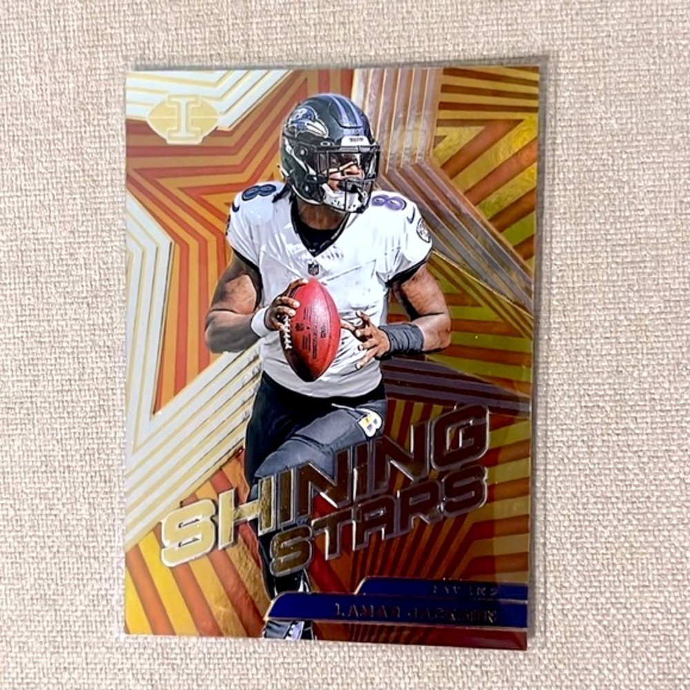 Lamar Jackson 2023 Panini Illusions Shining Stars Baltimore Ravens # 14